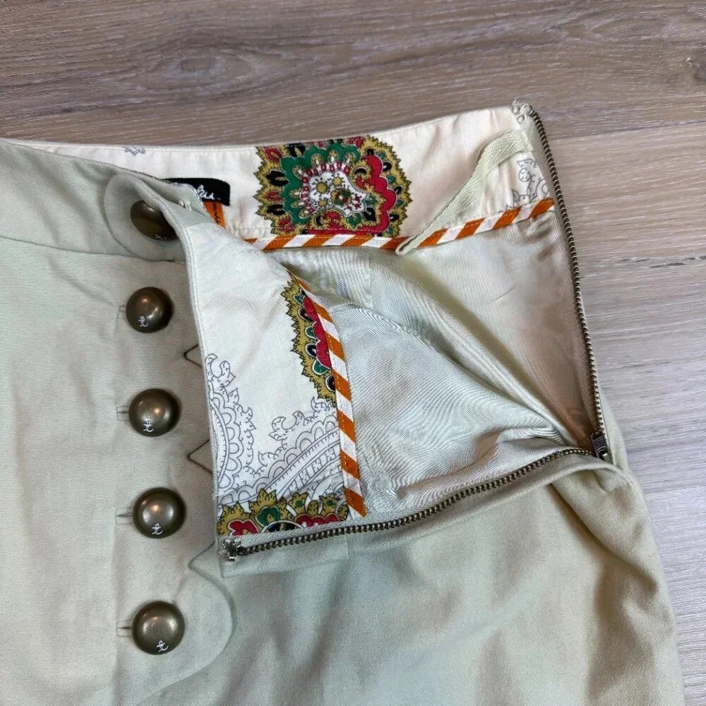 Anthropologie Cream Button-Front Skirt - Picture 3 of 6